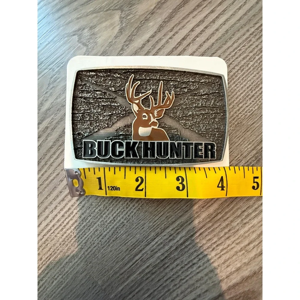 SpecCast Buck Hunter Western Belt Buckle Deer Antlers Made in USA  Silver